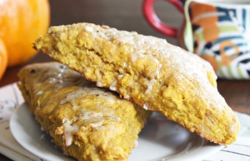 Pumpkin Spice Scones with Sweet Chai GlazePumpkin Spice Scones with Sweet Chai Glaze