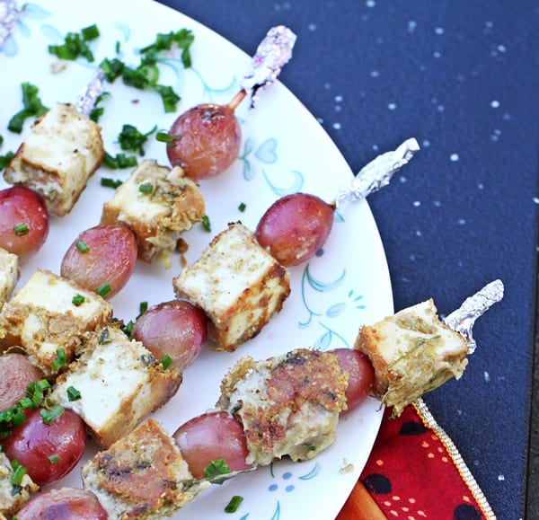 Tofu and Red Grape Kebabs