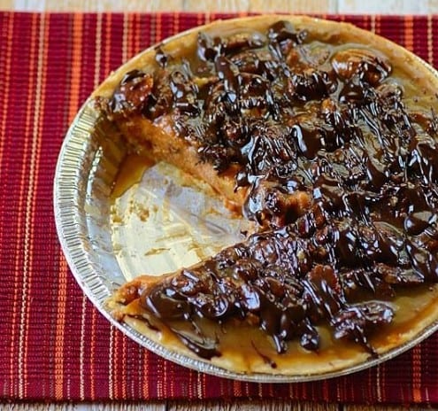 Pumpkin Pie with Pecan-Chocolate Topping