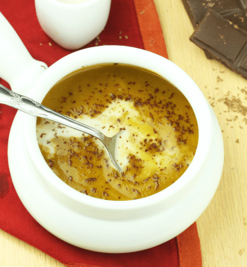 Pumpkin Soup with Dark Chocolate Shavings