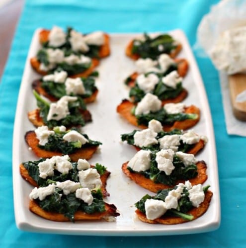 Sweet Potato, Kale and Goat Cheese Bites