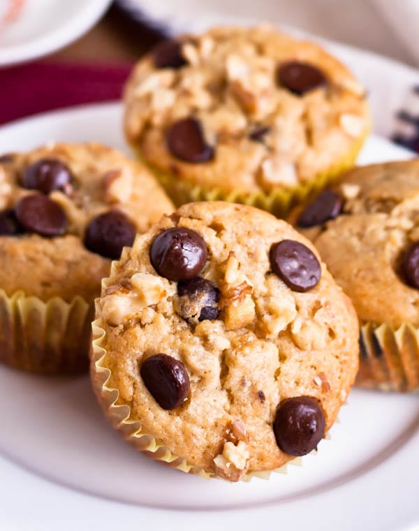 Banana Chocolate Chip Muffins Recipe by Laura Davidson