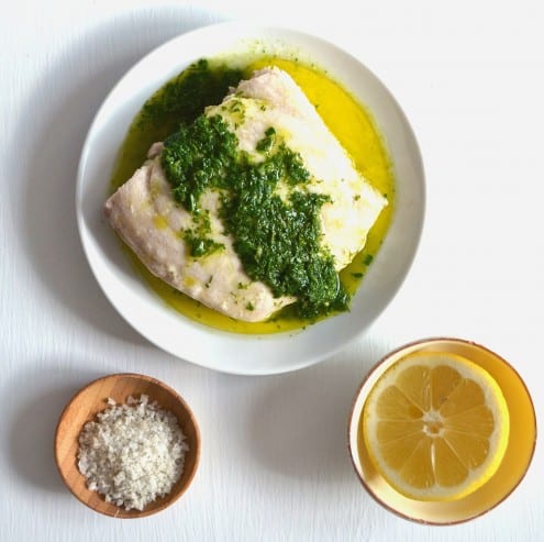 Oven-Baked Fish with Lemon Herb Sauce