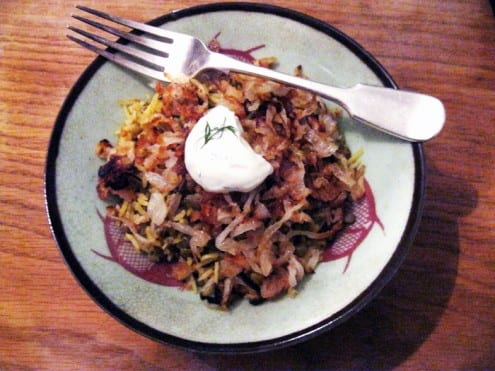 Mejadra: Rice, Onions and Lentils