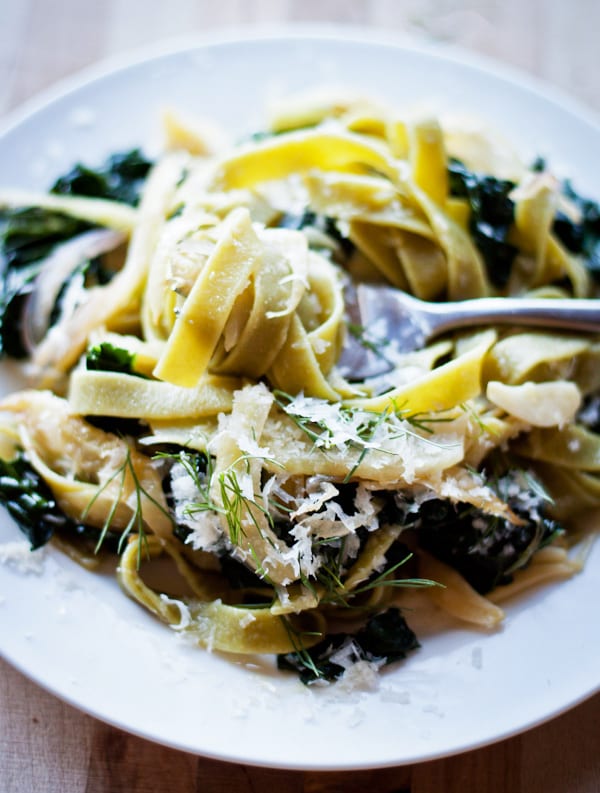 Pasta with Fennel, Kale, Garlic and Lemon Juice