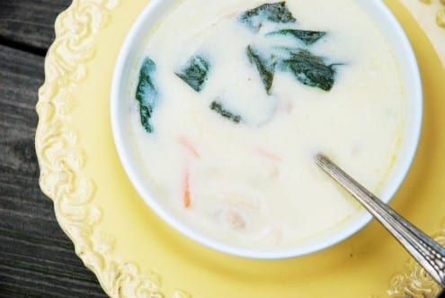 Cheesy Turkey and Spinach Soup