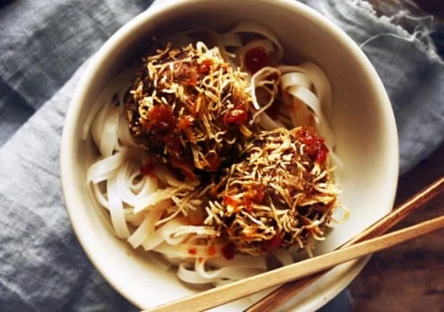 Fried Spicy Tofu and Eggplant Balls