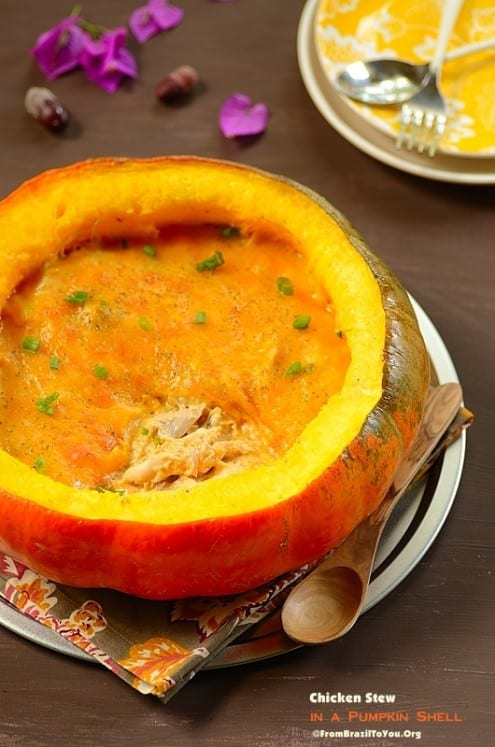 Brazilian Pumpkin Shell Chicken Stew Recipe