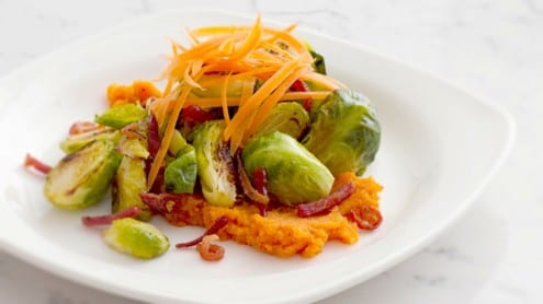 David Chang's Brussels Sprouts with Kimchi Puree and Bacon