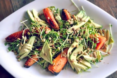 Roasted Carrot Avocado Salad Recipe