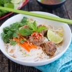 Vietnamese inspired Pork Balls on Rice Vermicelli recipe