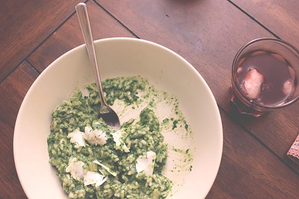 Spinach Risotto with Nutmeg and Lemon