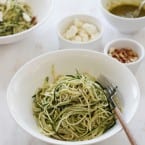 Zucchini “Pasta” with Coriander and Cashew Pesto Recipe