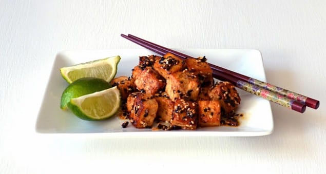 Honey Sesame Tofu with Sriracha and Fresh Lime recipe