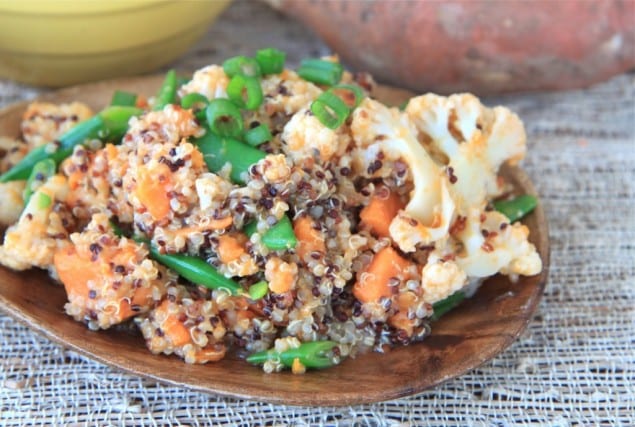 Sweet Potato Quinoa Salad with Spicy Peanut Sauce Recipe