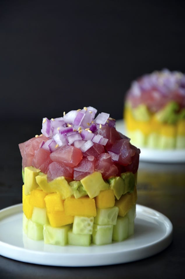 Ahi-Tuna-Stacks-Ginger-Dressing