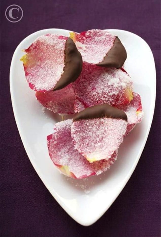 Cooking with Roses: Chocolate-dipped Rose Petals