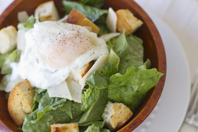 Poached Egg Ceasar Salad