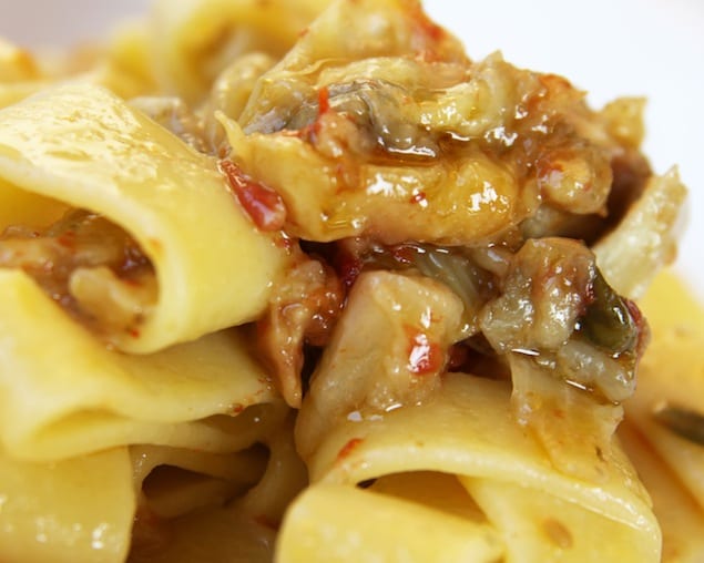 1. Calamarata pasta with Baked sicilian caponata-V-Lavenia-Photo G. Giustolisi