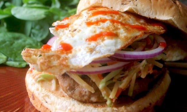 Asian Slaw Turkey Burgers