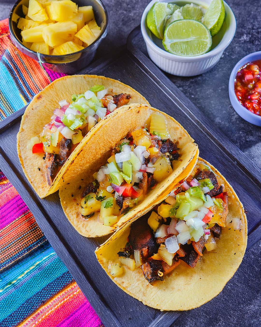 Pork Adobado Tacos with Pineapple