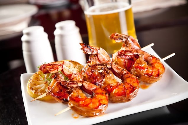 Shrimp grilled with beer