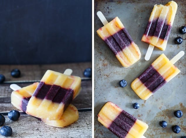 Peach and Blueberry Margarita Popsicles