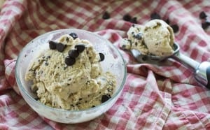 No-Cook Iced Coffee Ice Cream with Dark Chocolate Chips
