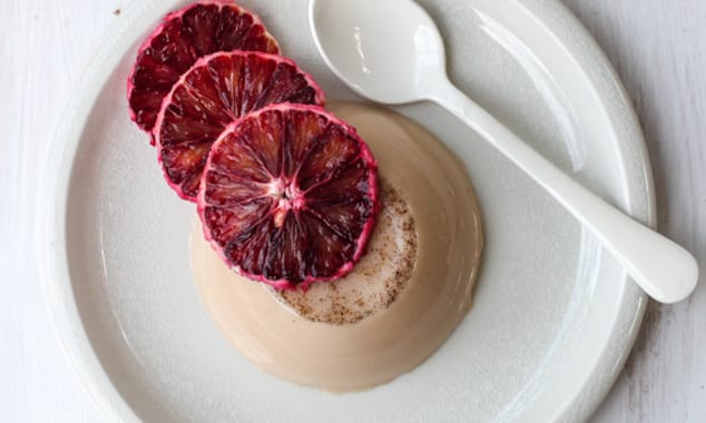 Almond Milk Vanilla Panna Cotta with Blood Oranges