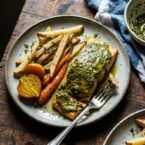 Salmon with Chimichurri and Thyme Fries