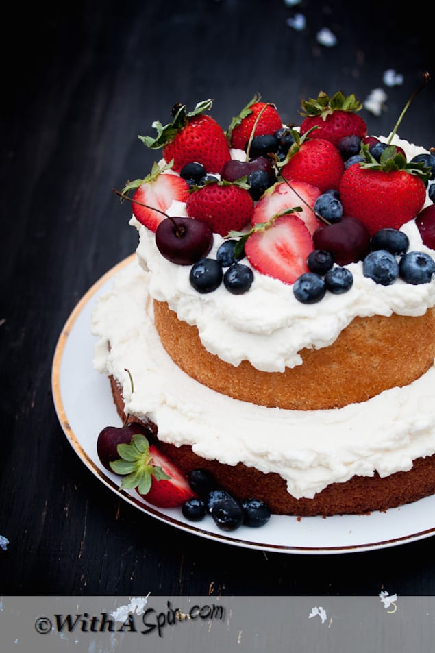 fruit whipped cream cake