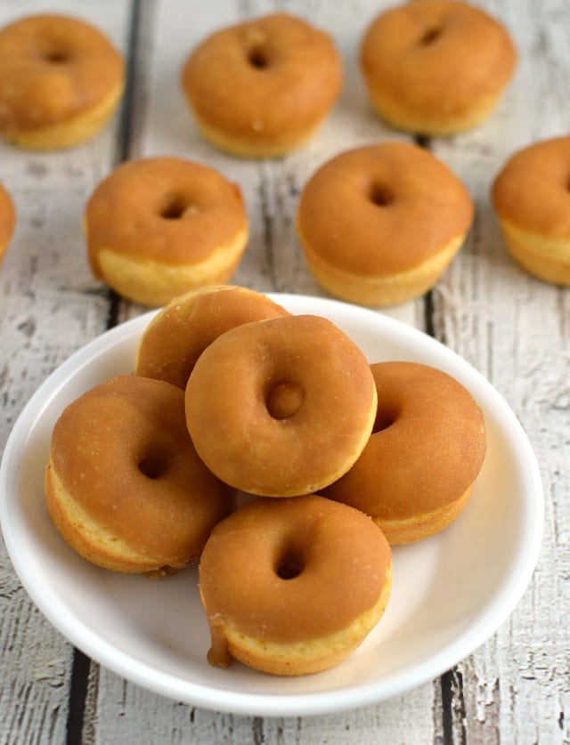 Baked pumpkin donuts with maple glaze