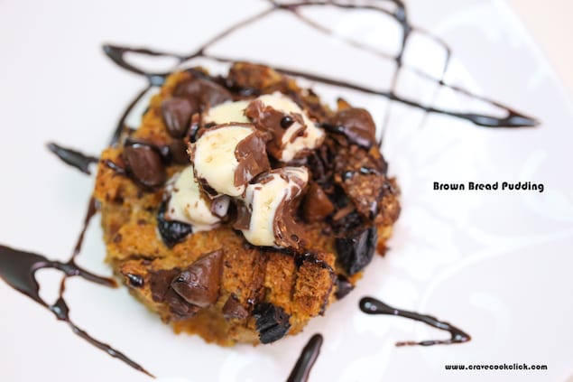 Old Fashioned Bread Pudding With Raisins And Chocolate