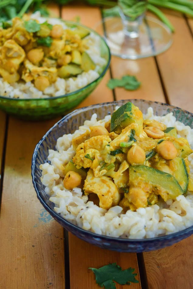 Thai Pumpkin Chicken Curry with Coconut Ginger Brown Rice