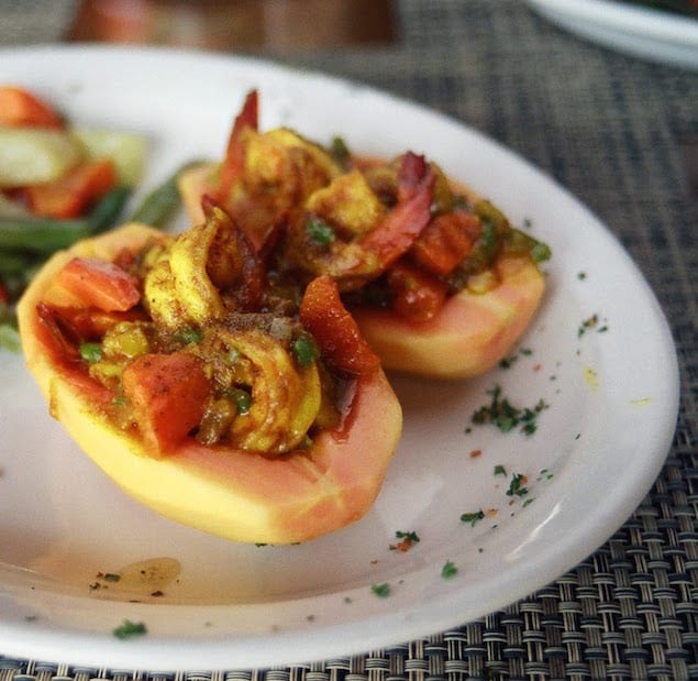 Food - Curried Shrimp in Papaya