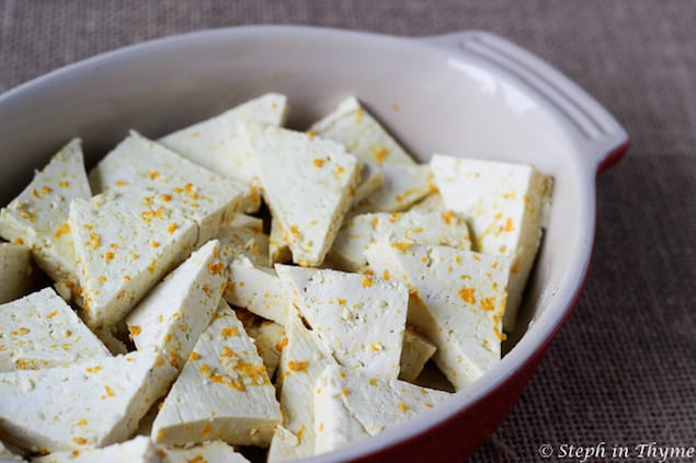 Tofu and Fennel Salad - marinating tofu