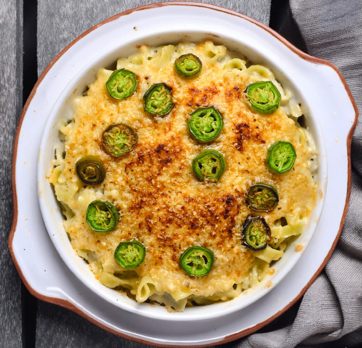 Baked Gruyere and Jalapeño Mac and Cheese