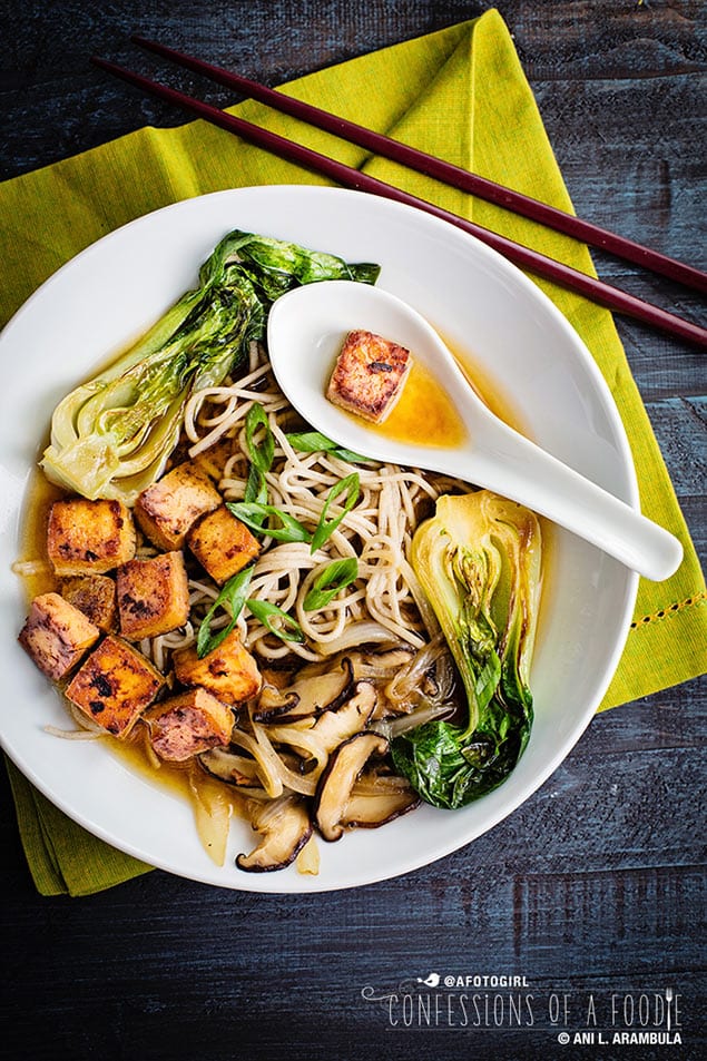 Soba Noodle Soup with Baby Bok Choy and Tofu