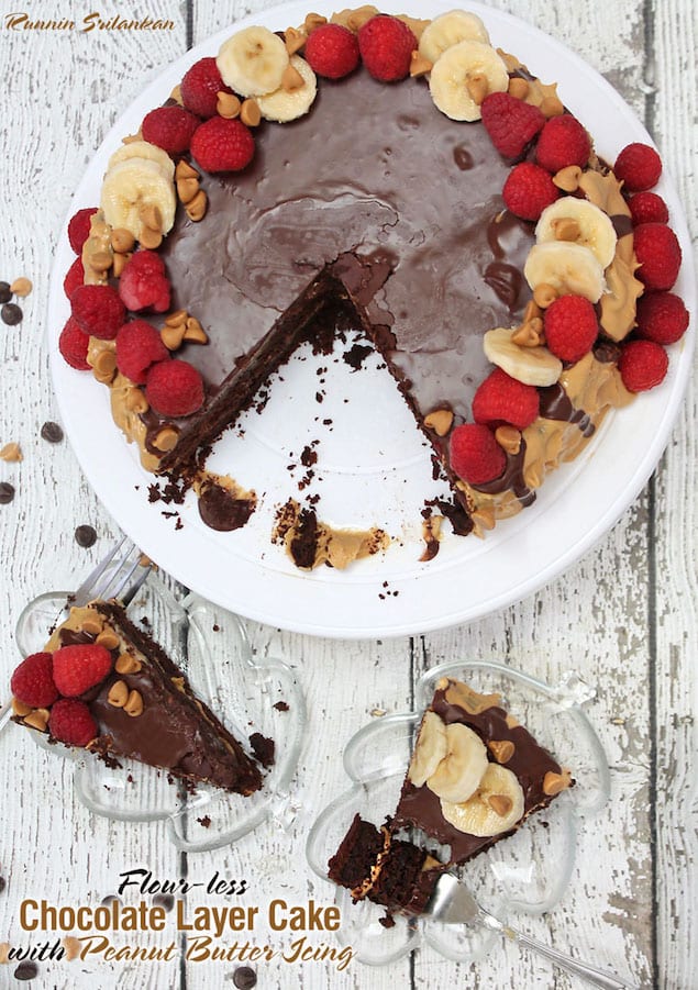 Flourless-Chocolate-Cake-With-Peanut-Butter-Icing-@RunninSrilankan