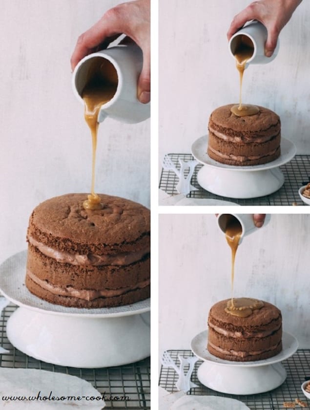 Gluten-free-Low-Sugar-Chocolate-Layer-Cake-with-Salted-Caramel-and-Sesame-Snaps-7