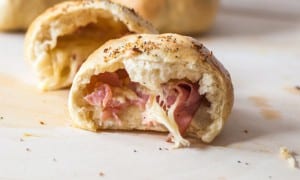 Cheddar and Ham Filled Bread Rolls