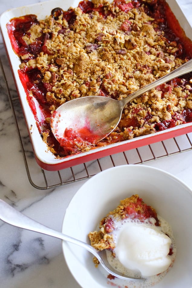 Raspberry and Rhubarb Crisp