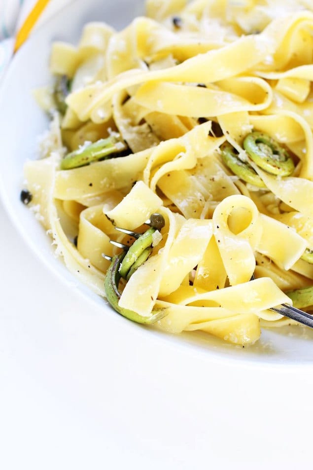 Fiddlehead Fern and Caper Pasta