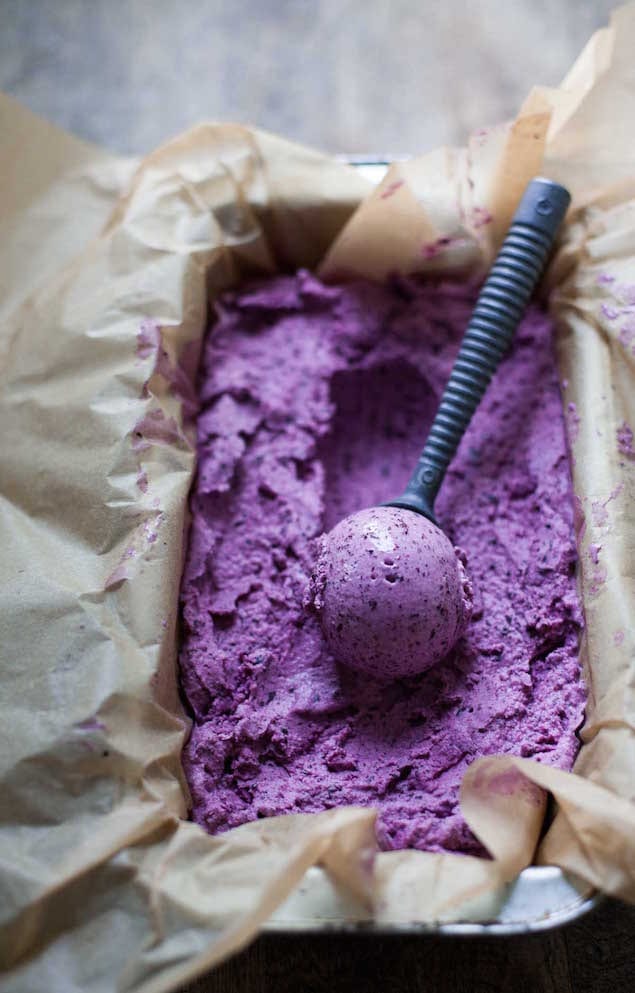 Cool Blueberry and Buttermilk Ice Cream