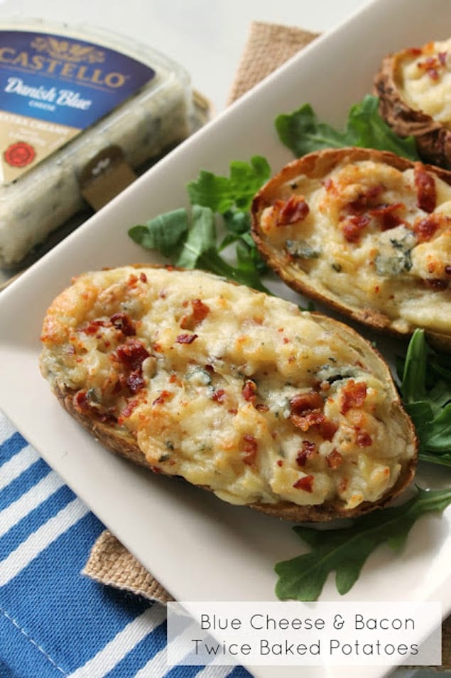 Blue Cheese & Bacon Twice Baked Potatoes