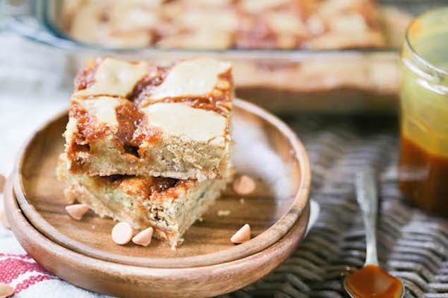 Salted Caramel Butterscotch Blondie Bars