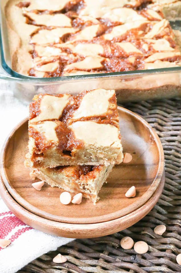 Salted Caramel Butterscotch Blondie Bars