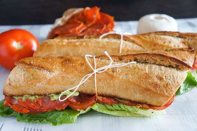 The CLT Sandwich with Avocado and Chorizo