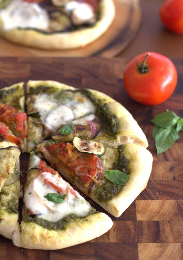 Grill Like an Italian with Colavita: Grilled Pizza with Summer Veggies and Pesto