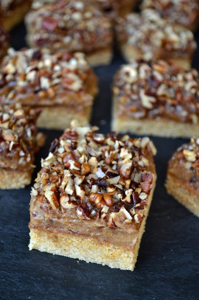 Caramel and Pecan Topped Shortbread Bars